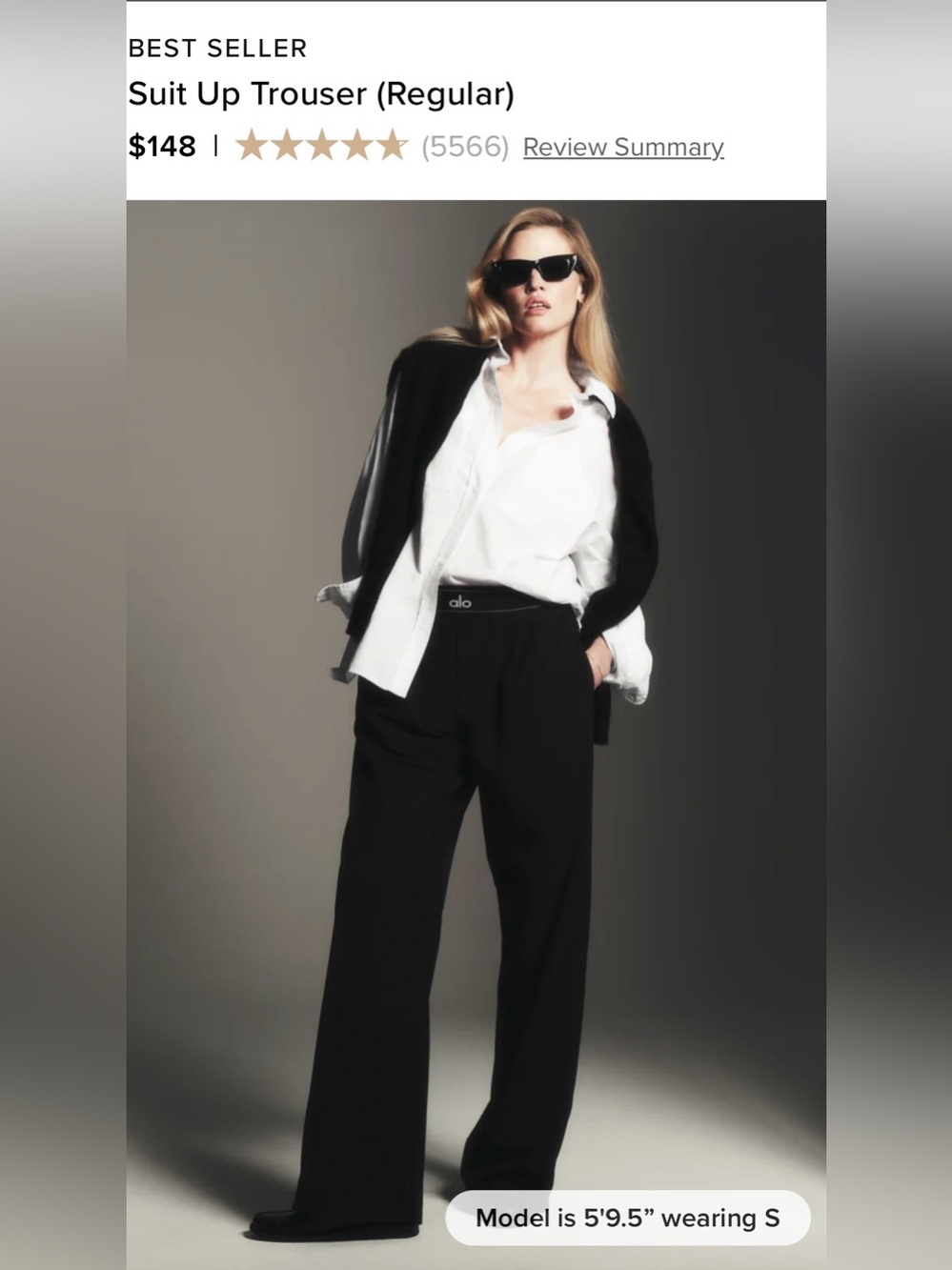 EUC-WORN ONCE! Alo Suit-Up Trouser (reg)